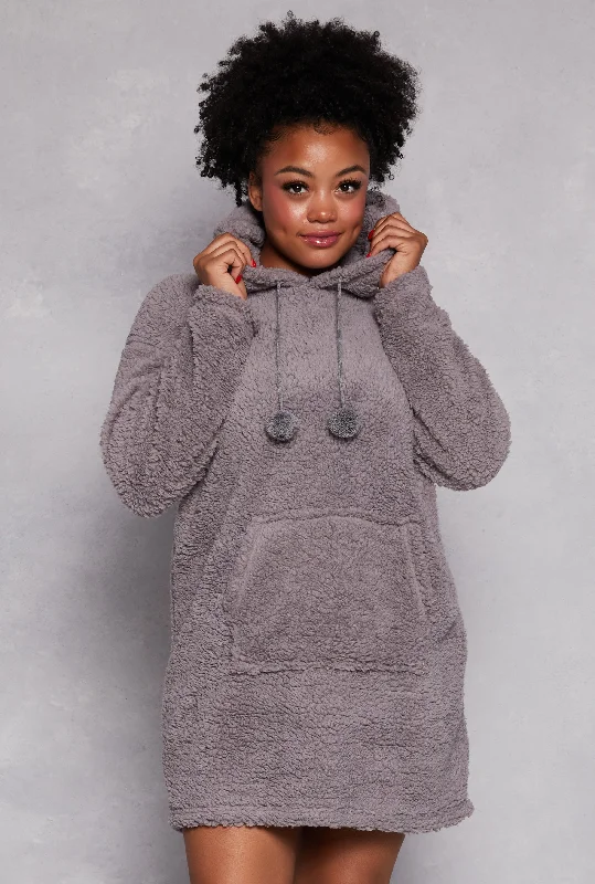 Sherpa Pom Pom Blanket Hoodie