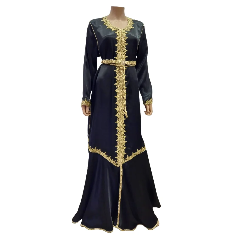 Black Satin Kaftan