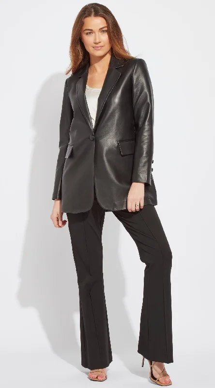 Luxy Leather Blazer- Black