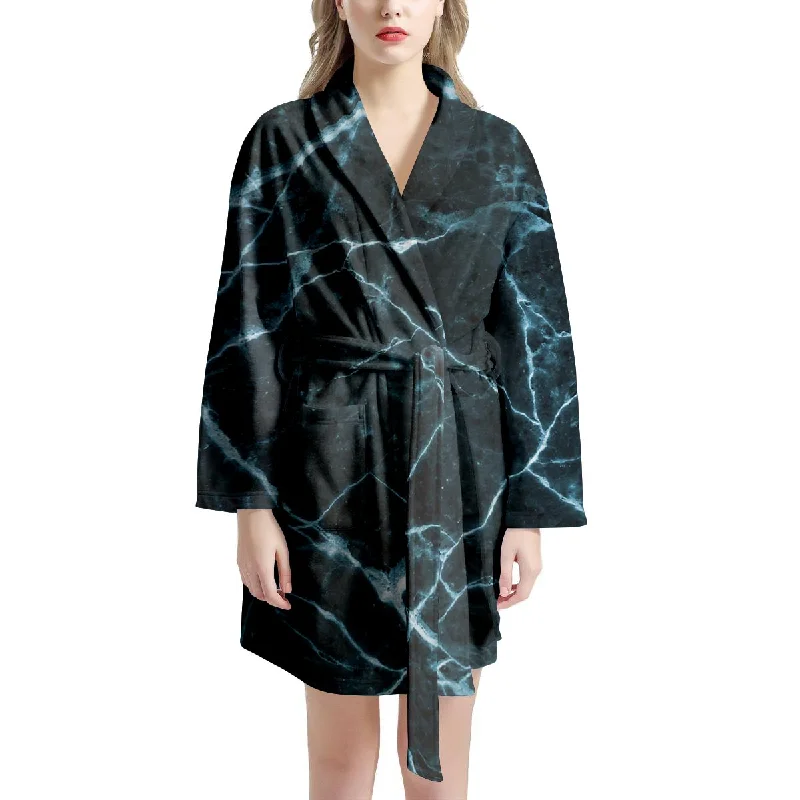 Green Cracked Marble Women's Robe