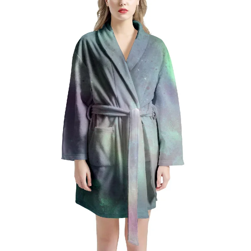 Green Galaxy Space Women's Robe