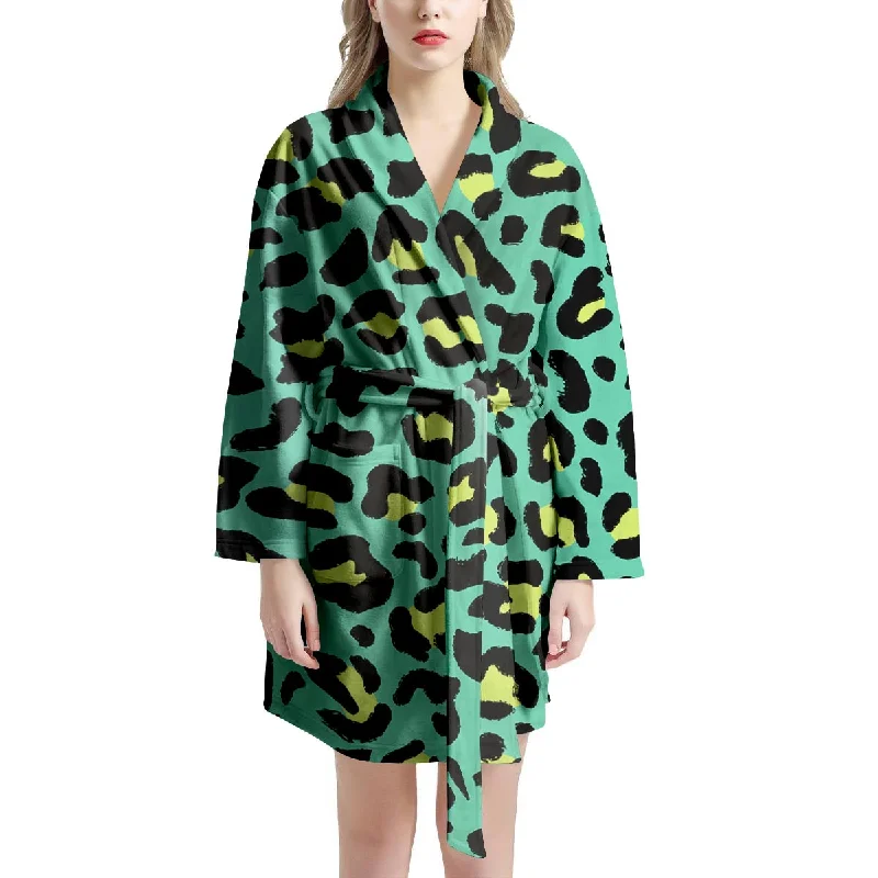 Green Leopard Women's Robe