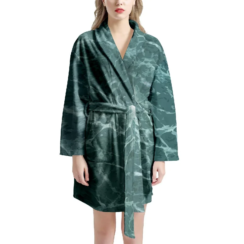 Green Malachite Marble Women's Robe