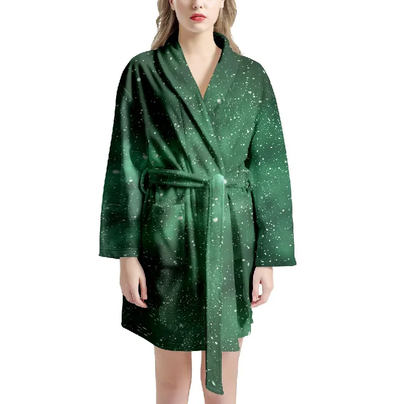 Green Nebula Galaxy Women's Robe