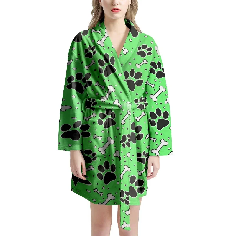 Green Paw Women's Robe