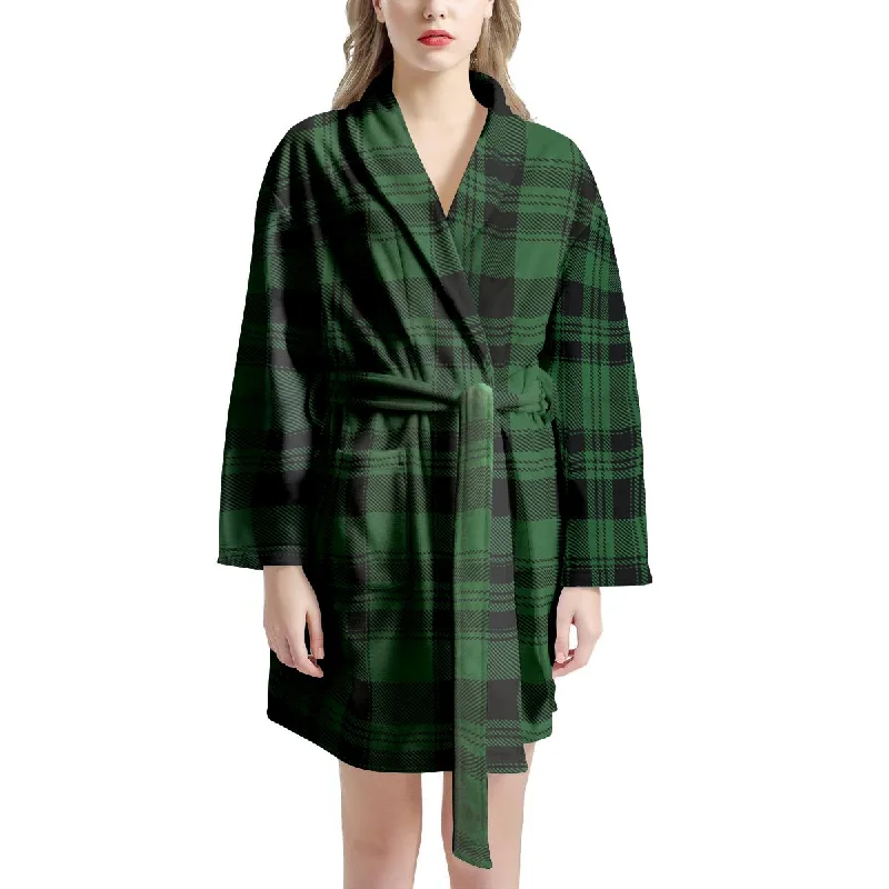 Green Plaid Tartan Sottish Women's Robe