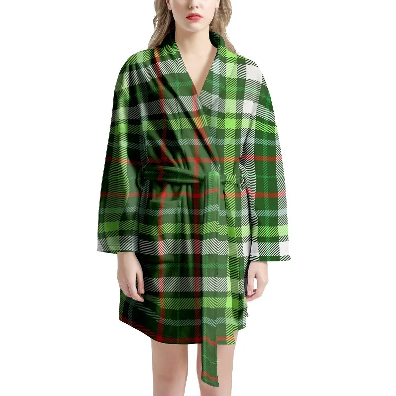 Green Plaid Tartan Women's Robe