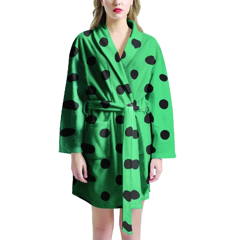 Green Polka Dot Women's Robe