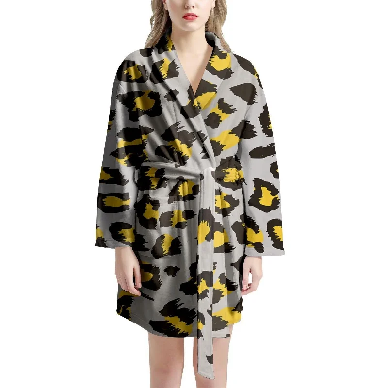 Grey Leopard Women's Robe