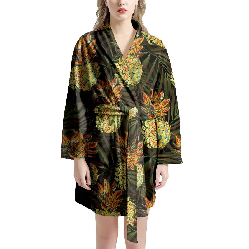 Hawaiian Golden Pineapple Edm Print Women's Robe