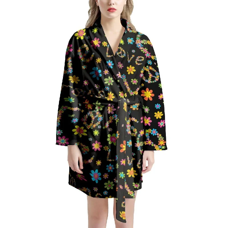 Hippie Love Floral Women's Robe