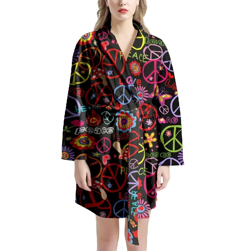 Hippie Peace Sign Women's Robe