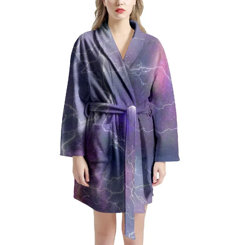 Lightning Aurora Galaxy Space Women's Robe