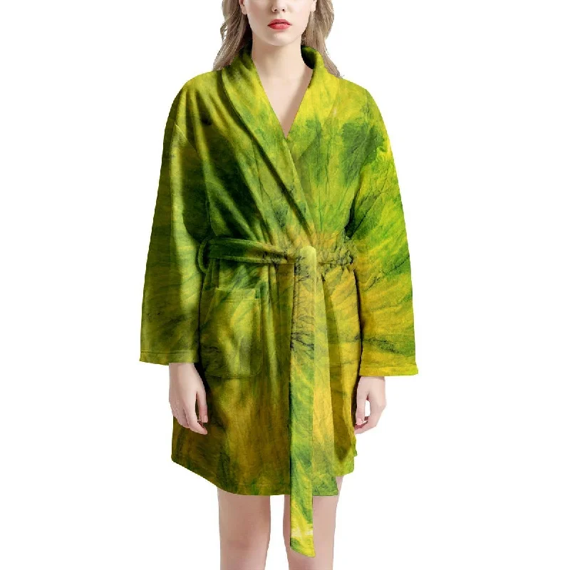 Lime Green Tie Dye Women's Robe