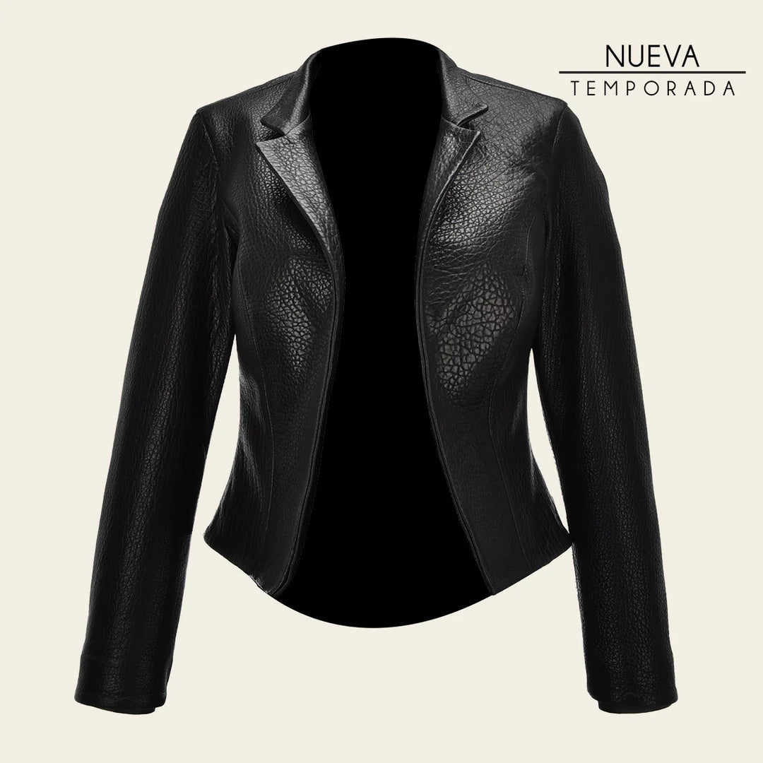 M280BOB - Cuadra black dress casual fashion leather jacket for women