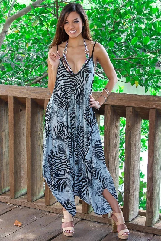 Women's Jumpsuit in Comfortable Knit Fabric | Animal Printed Stayation Jumpsuit