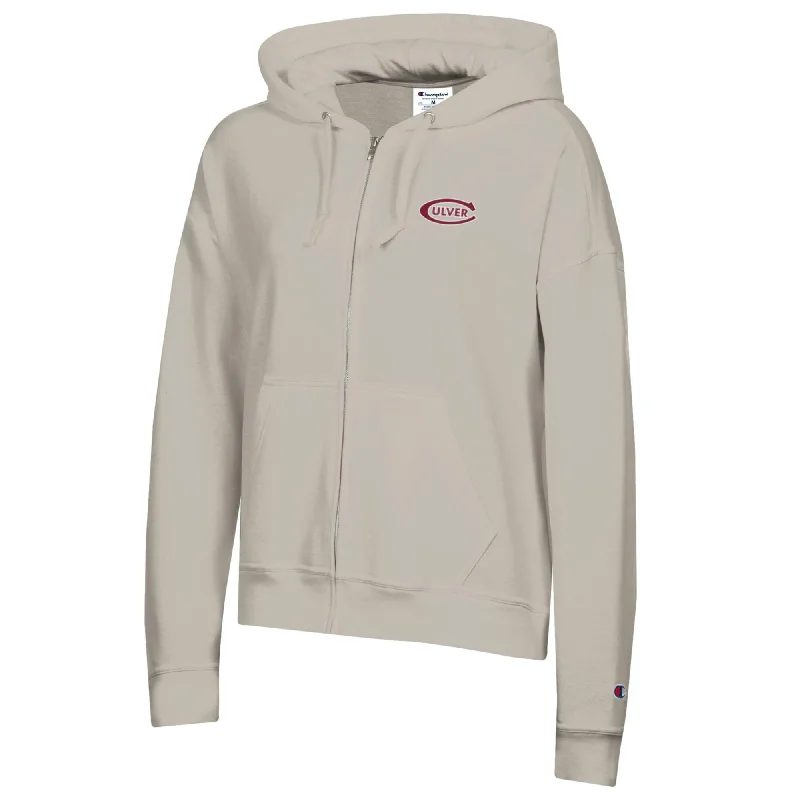 Champion Powerblend Women's Full Zip Hood - Cocoa Butter