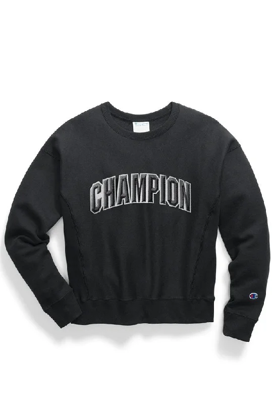 Champion Reverse Weave Women's Crew, Floss Stitch Arch Logo