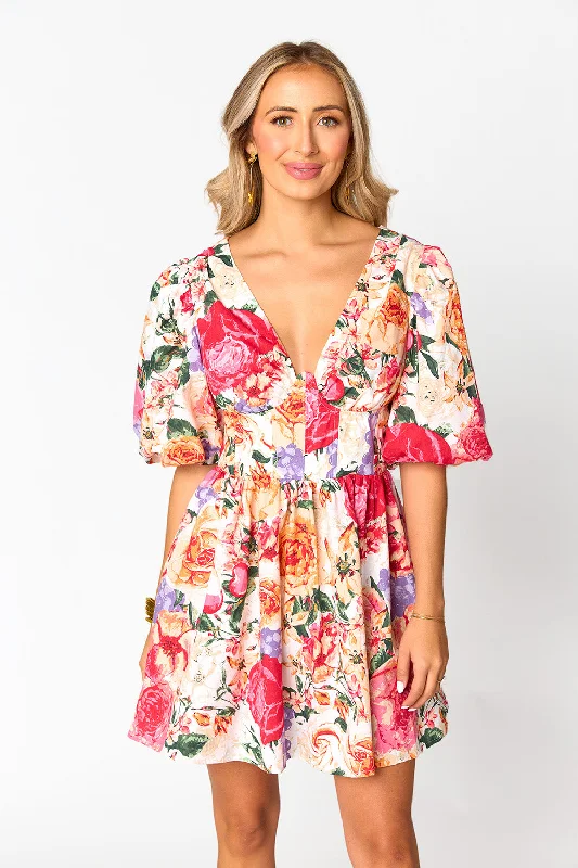 Bonnie Puff Sleeve Mini Dress - Love Story