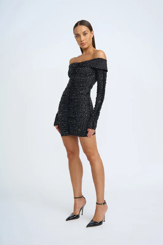 Night Shine Party Mini Dress | Final Sale - Black