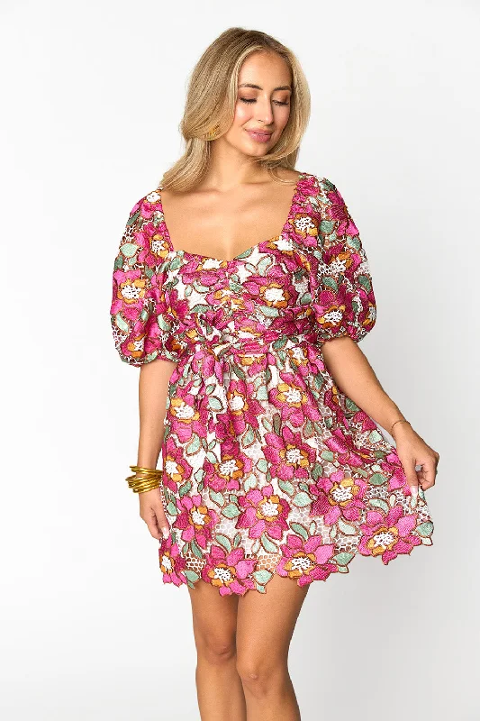 Reyna Puff Sleeve Mini Dress - Too Glam