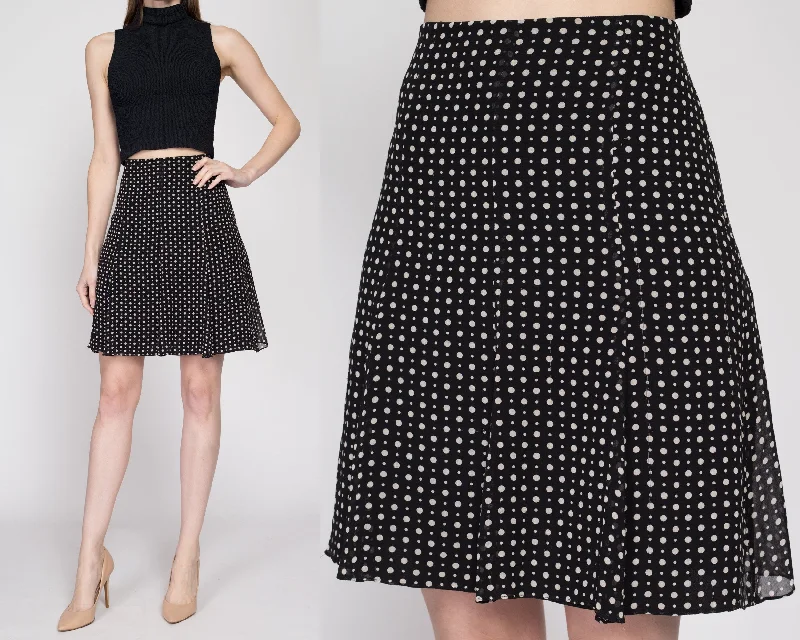 Small Y2K Black & White Silk Skirt