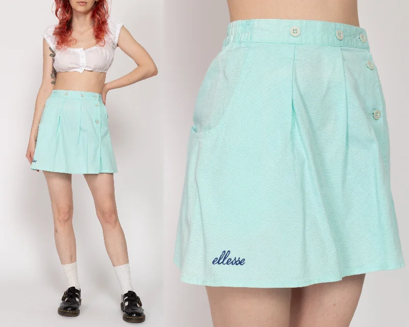 XS 80s Ellesse Aqua Blue Mini Tennis Skirt