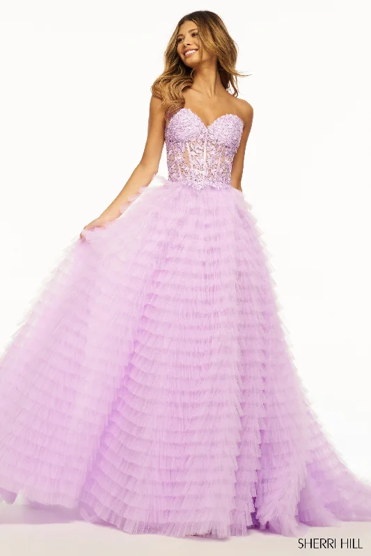 Sherri Hill 56042 Sweetheart Neckline Ball Gowns Lace Evening Gown