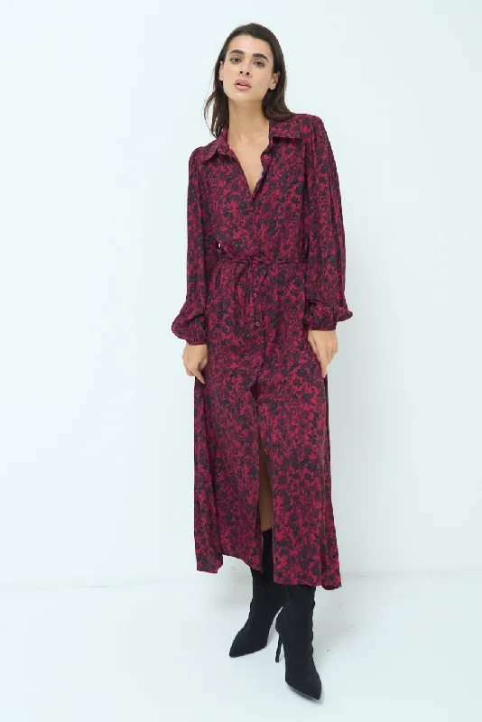 Floral button-down maxi dress wholesale