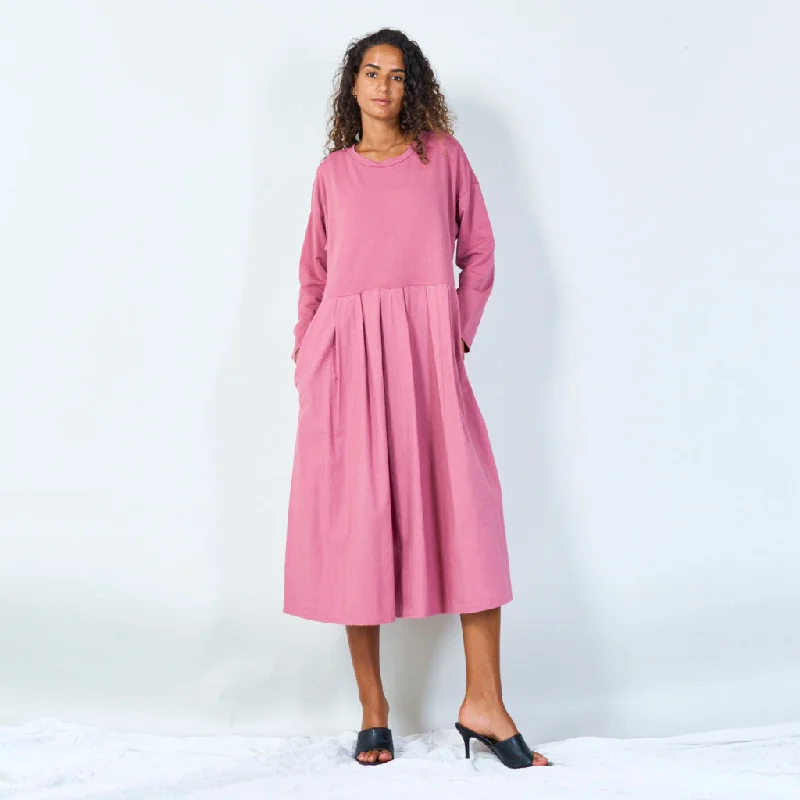 Long-sleeve relaxed midi dress wholesale