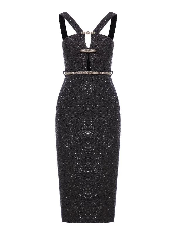 Tinsel boucle midi dress