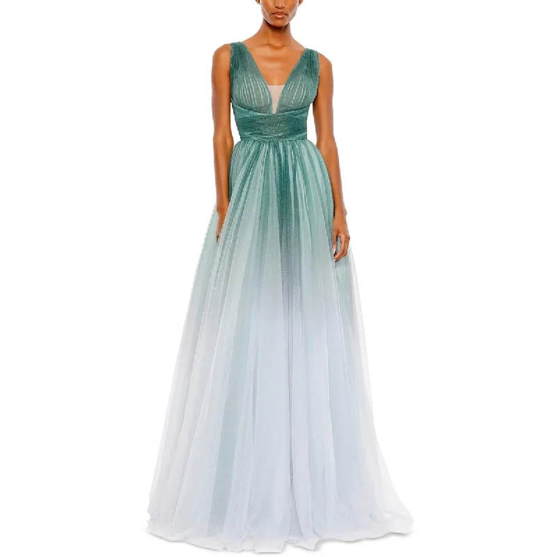 Womens Ombre Metallic Evening Dress