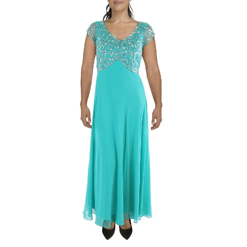 Womens Embellished Long Evening Dress