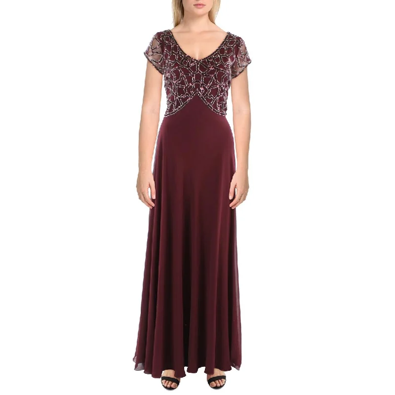 Womens Beaded Long Evening Dress