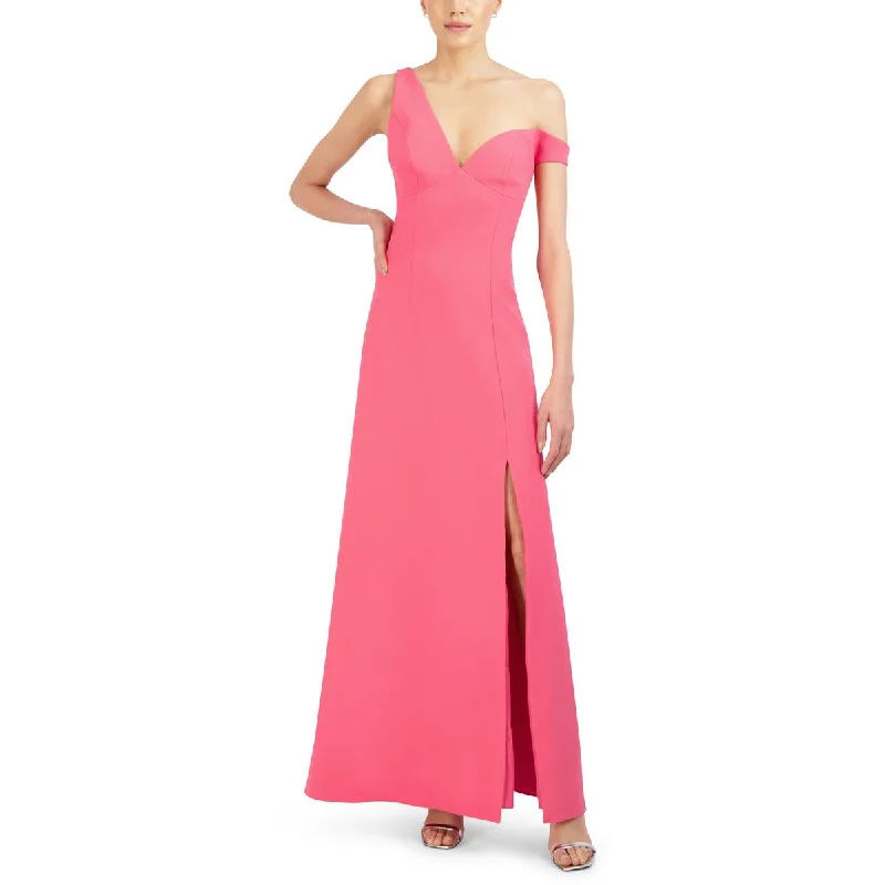 Womens Knit One Shoulder Evening Dress