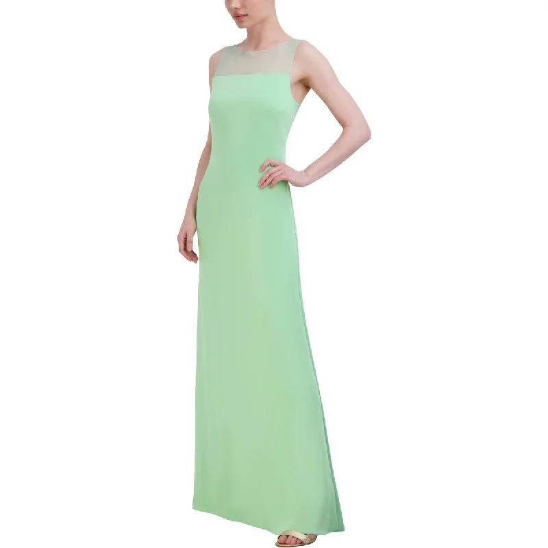 Womens Illusion Maxi Evening Dress