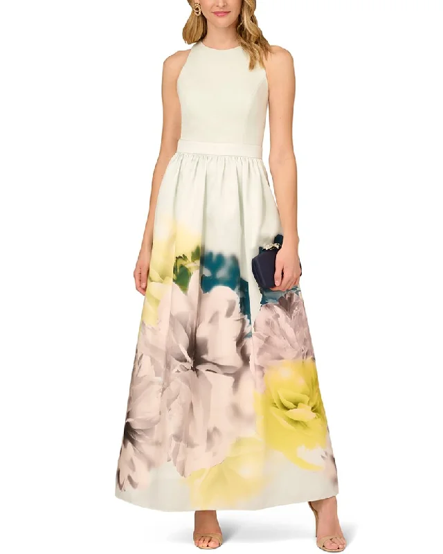 Aidan Mattox Printed Twill Ballgown