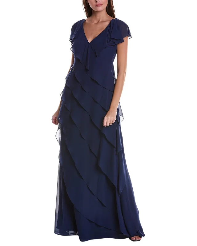 Teri Jon By Rickie Freeman Georgette Gown