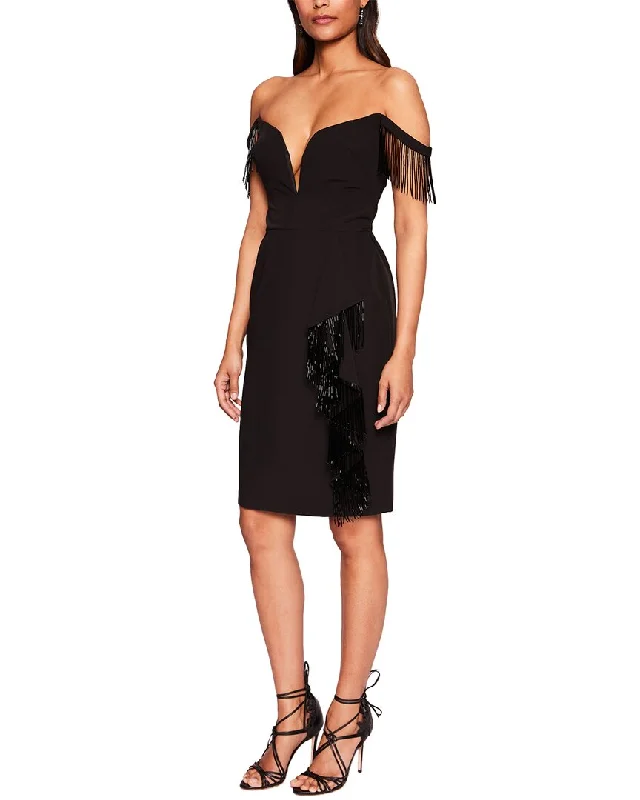 Marchesa Notte Off Shoulder Mini Cocktail Dress