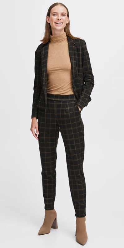 B.Young Plaid Ponte Pants