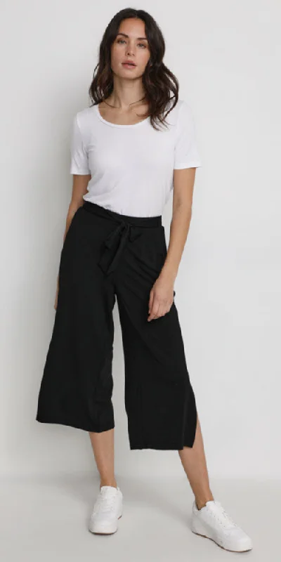 Kaffe Cropped Jersey Pants, black