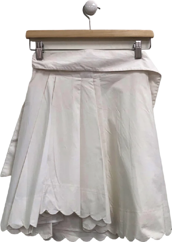 Club Monaco White Scallop Hem Skirt SIZE  00 UK XS