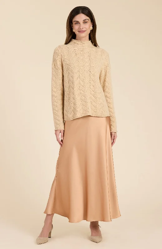 Edie Charmeuse Skirt - Champagne