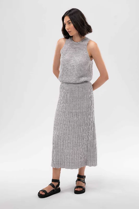 Womens Mali Knit Skirt - Silver Birch