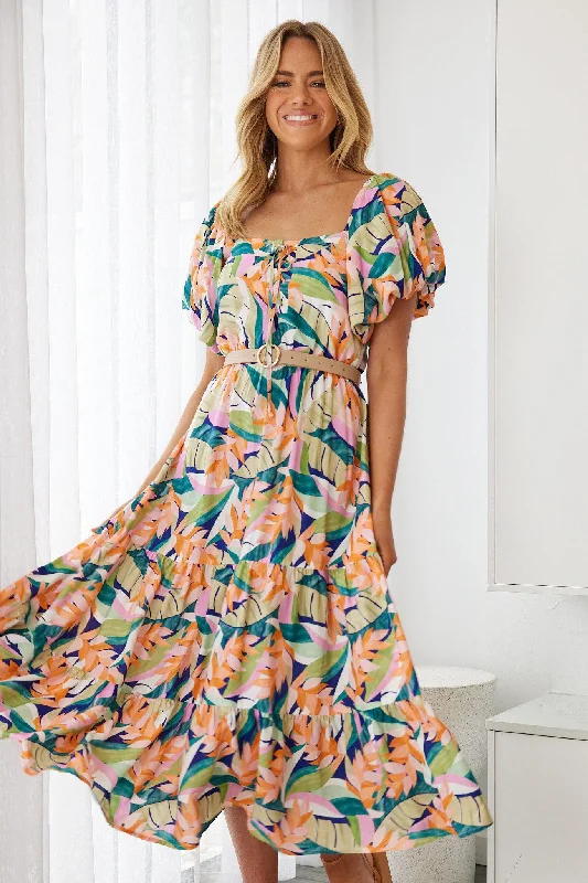 Axelle Dress - Tropical Print