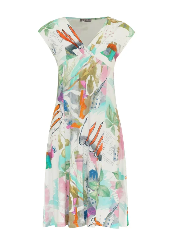 Dolcezza Pastel Print Knee Length Dress, Multi