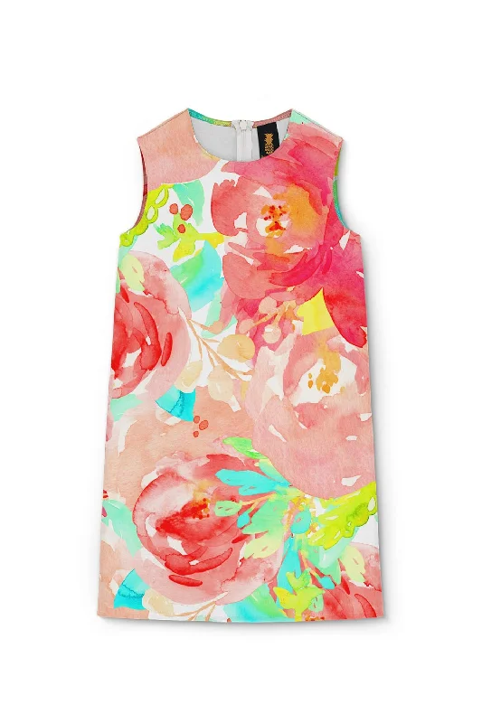 Good Idea Adele Colorful Floral Print Shift Sundress - Girls