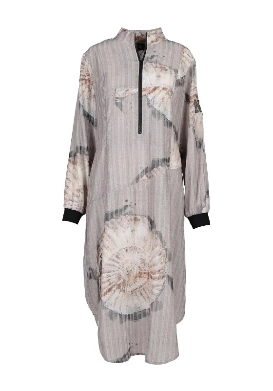 Nu Denmark Tia Fossils Print Dress, Sea Sand Mix