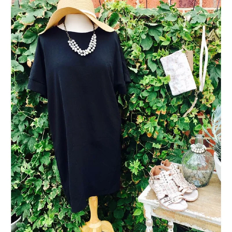 Black Basic Shift Dress