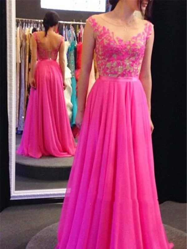 Custom Made A Line Round Neck V Neck Back Lace Prom Dress, Formal Dress, Bridesmaid Dress